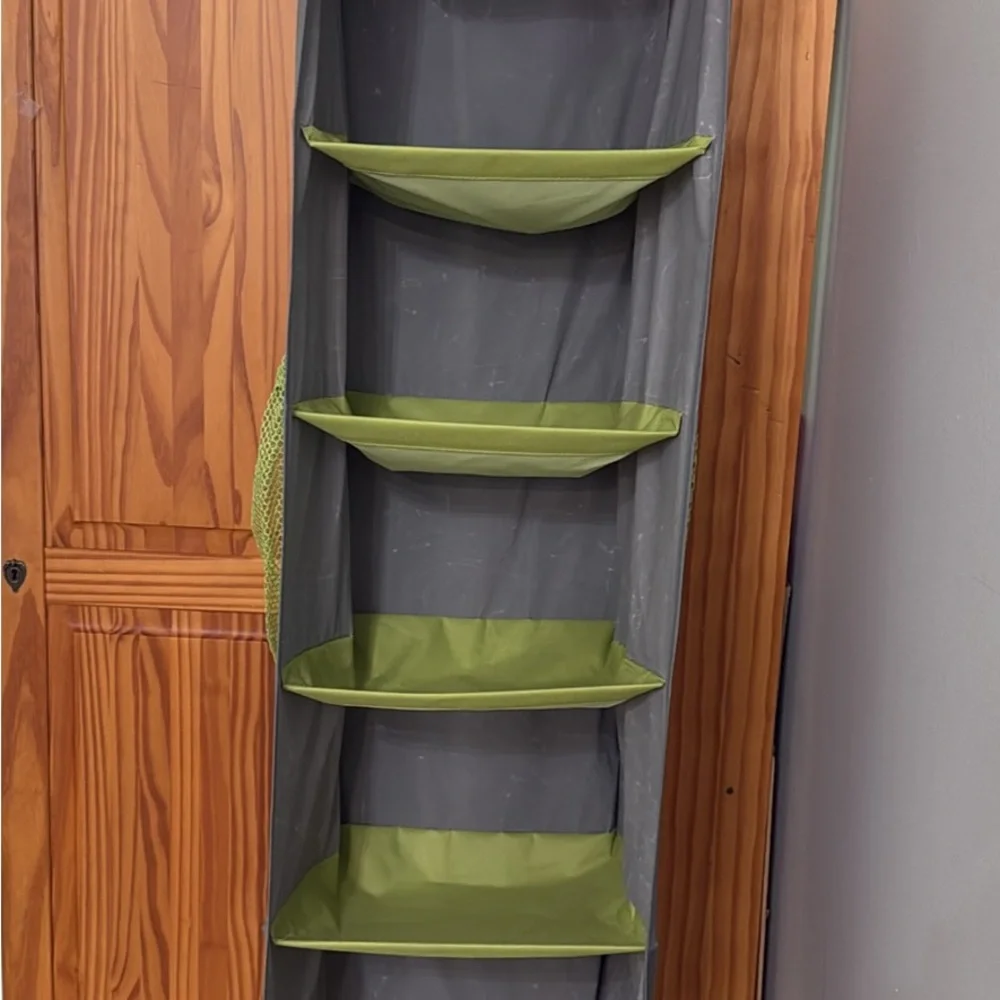 Stylish Green and Gray Hanging Closet Organizer